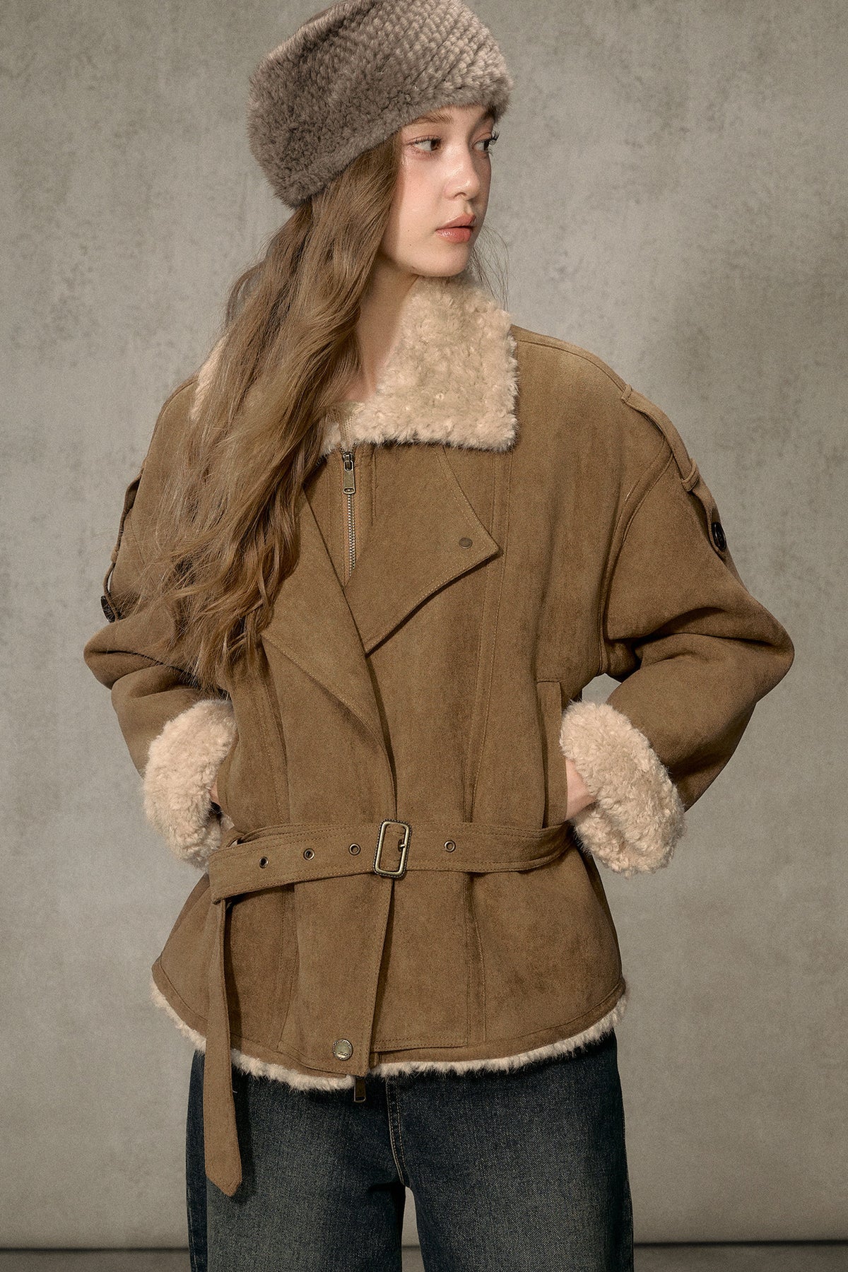 Cloud Shearling Biker Jacket