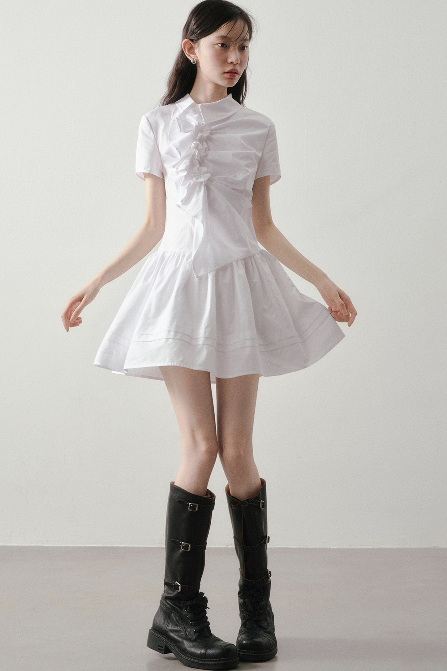 3D Floral Shirt Dress