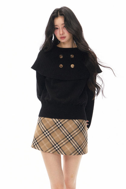 Skirt and Shawl Knit Top Set-Up