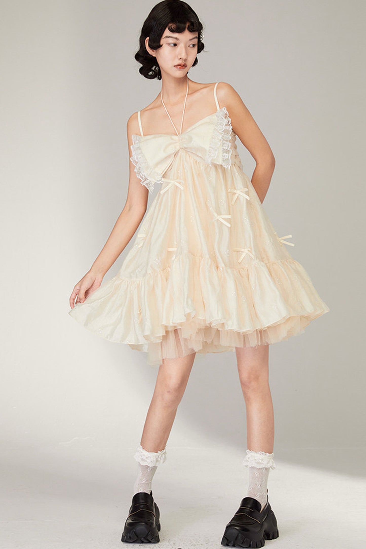 Bow Lace Camisole Dress