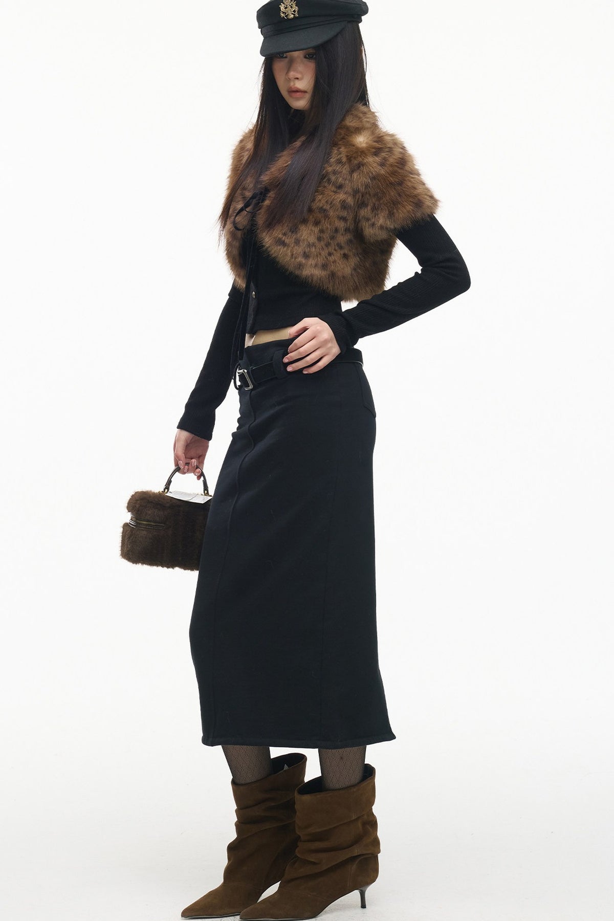 Knitted Sweatshirt Fabric Straight Skirt