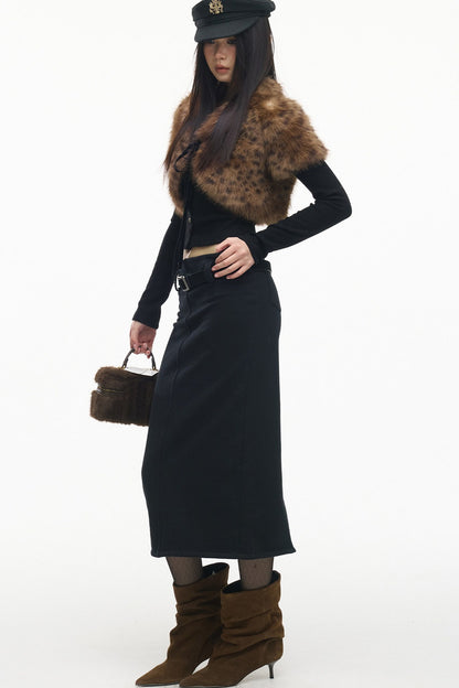 Knitted Sweatshirt Fabric Straight Skirt