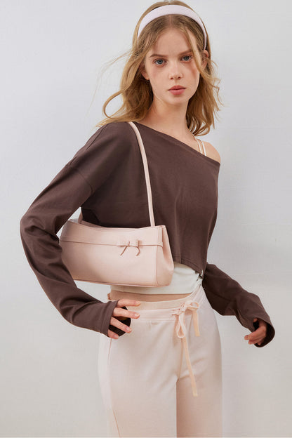 Asymmetrical Cropped Sweatshirt and Waistband Sweatpants Set-Up