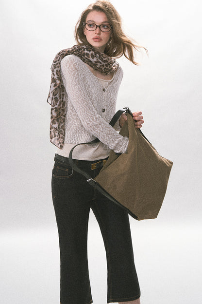 Textured Hollow-Out Knit Cardigan Jacket