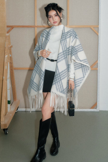 Tassel Plaid Shawl