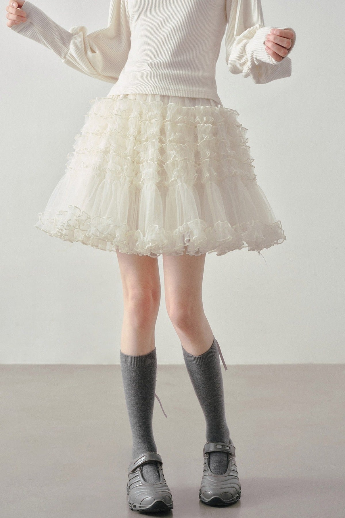 Multi-Layered Tulle Ruffle Skirt