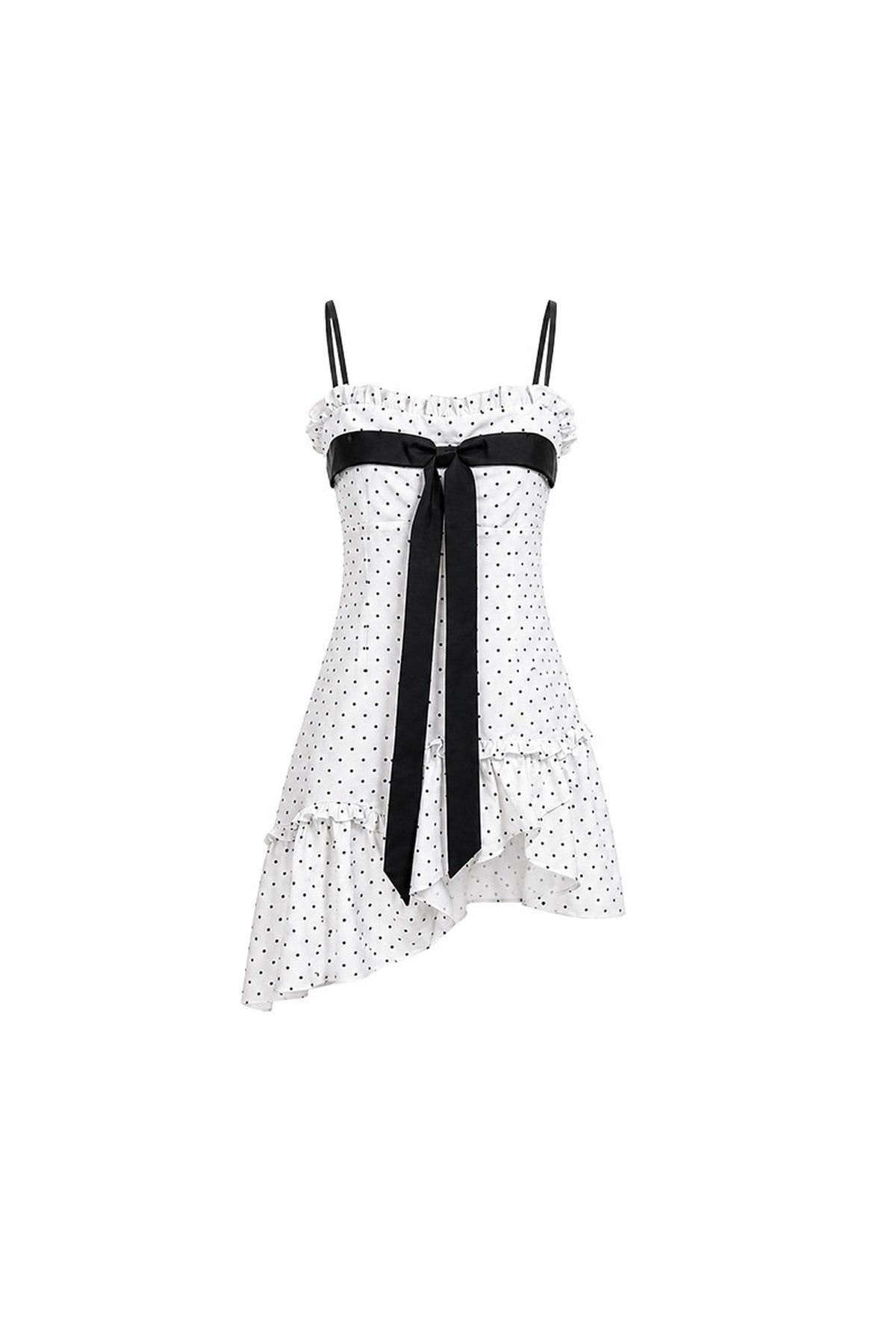 Ensemble caraco et pantalon blanc à pois
