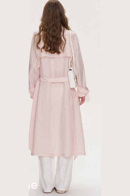 Large Lapel Tie Trench Coat