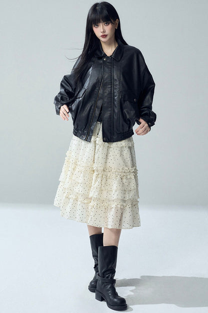 Short Black Leather Jacket