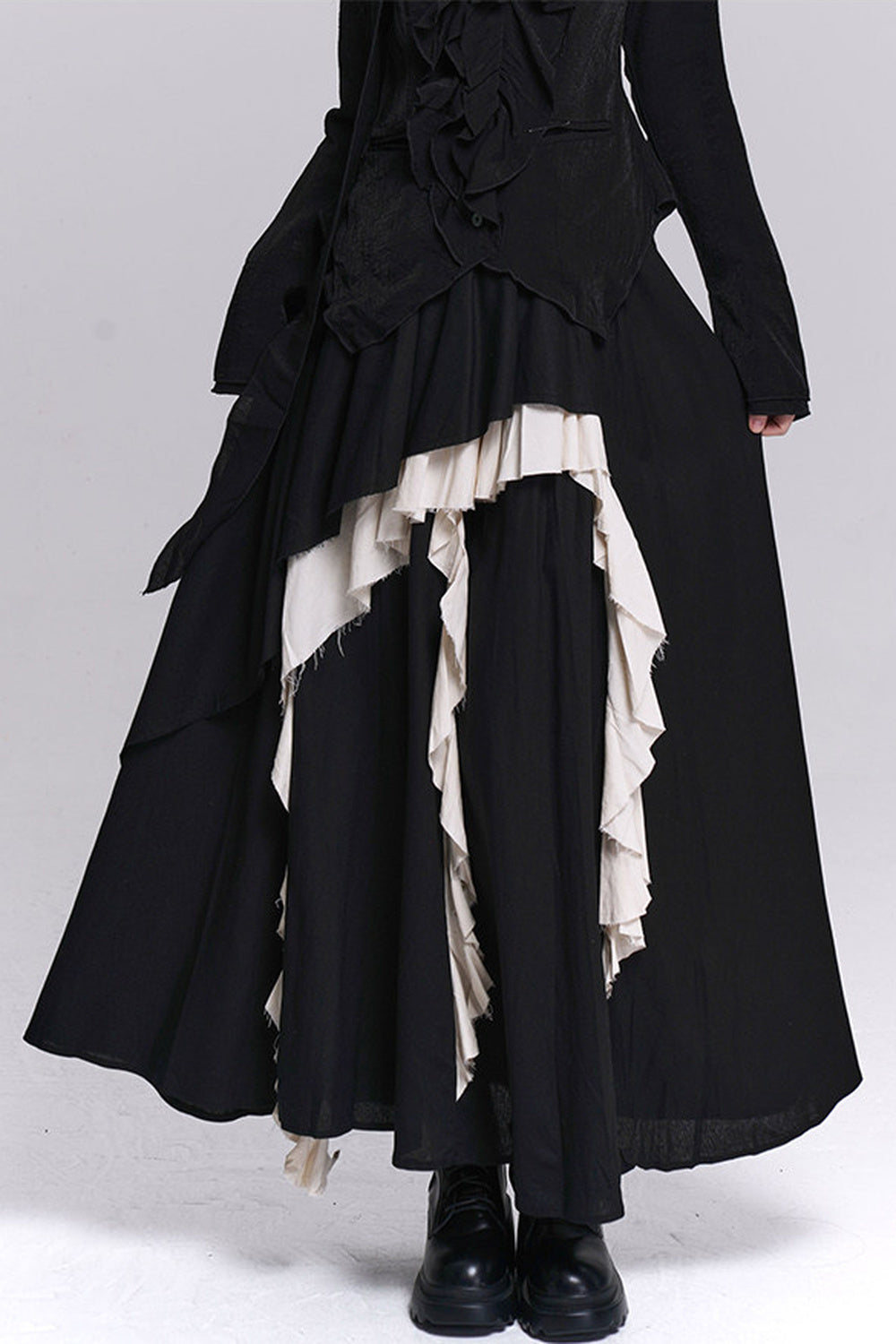 Ghostly Irregular Black Skirt