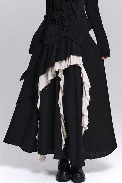 Ghostly Irregular Black Skirt