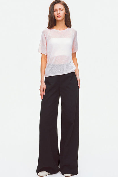 Tencel Linen Cotton Wide-Leg Trousers