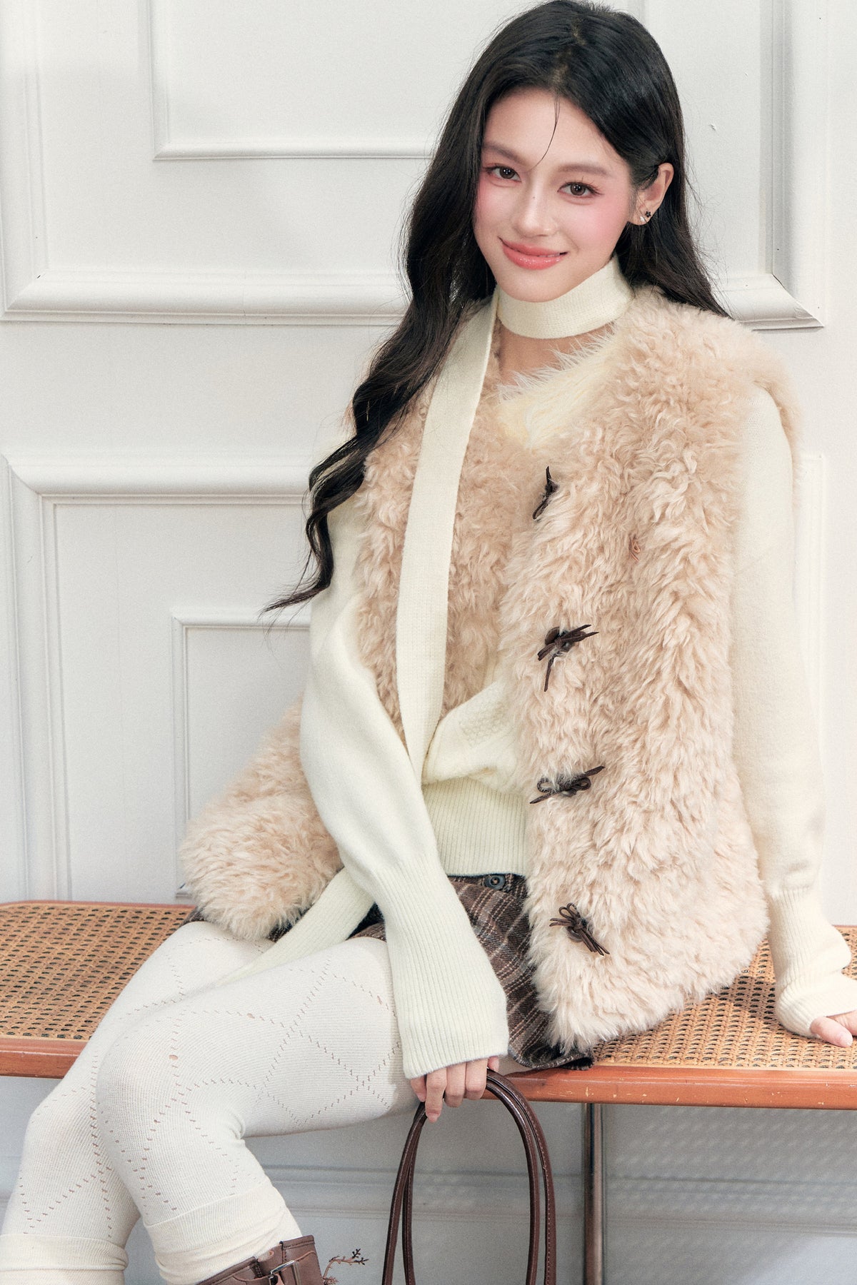 Warm Furry Lamb Wool Vest