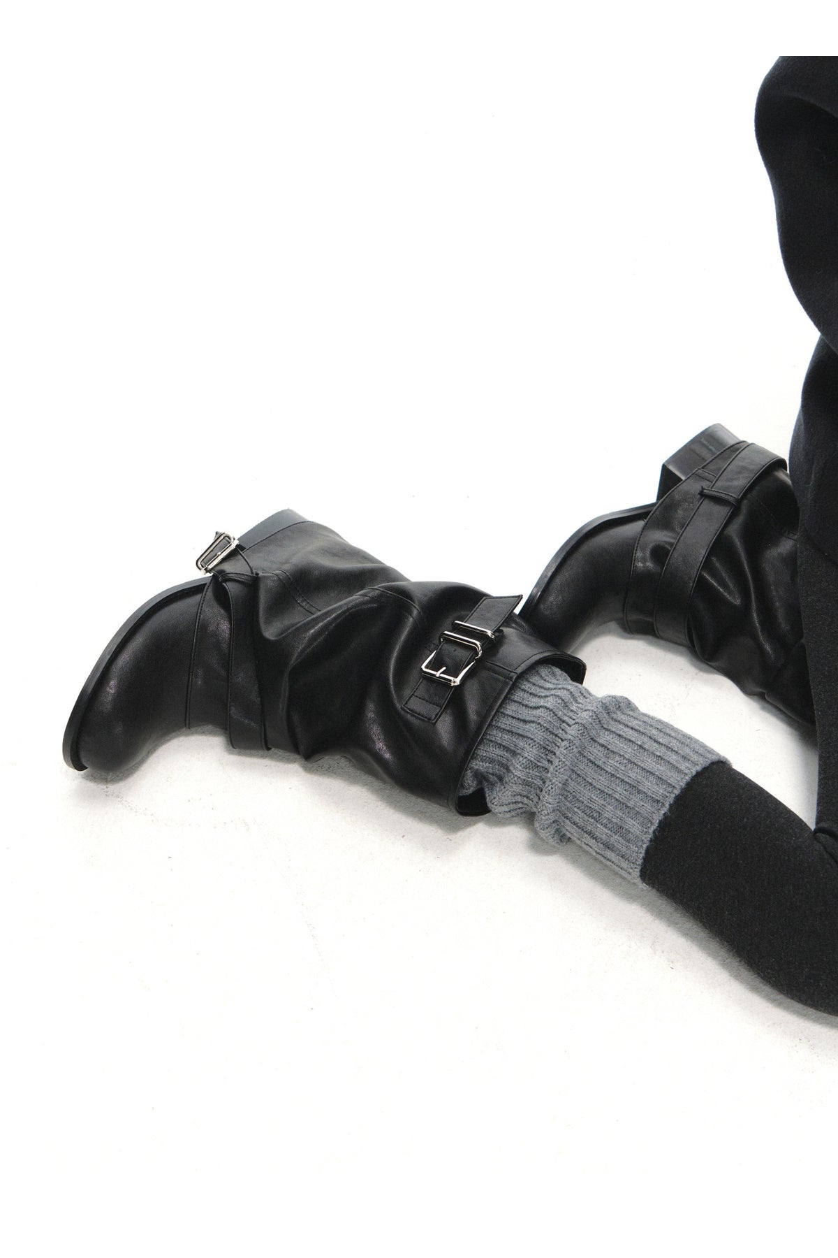 Western Stacked Buckle Boots