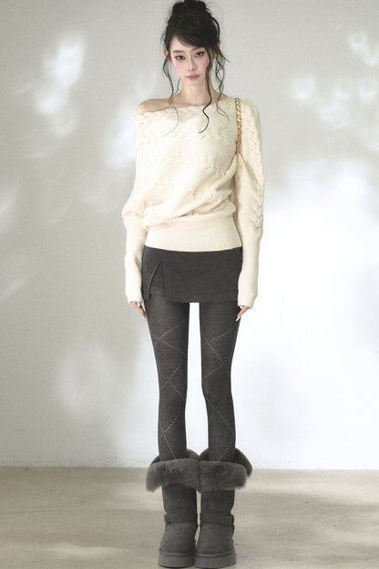 Lace Patchwork A-Line Skirt
