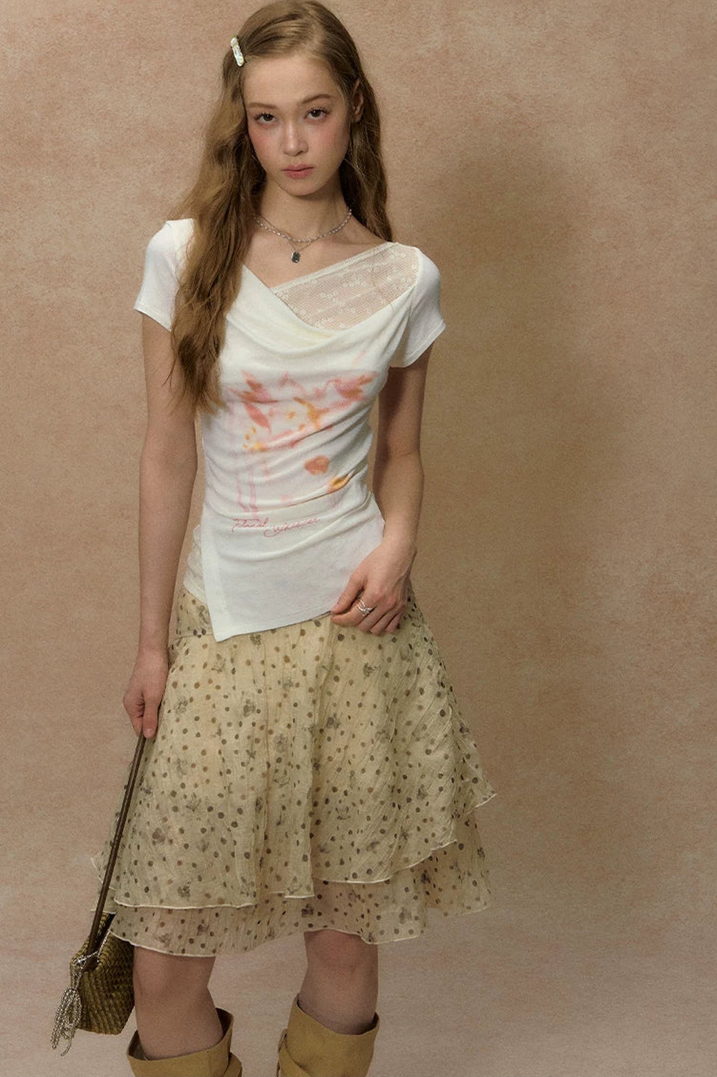 Sakura Asymmetrical Lace Top