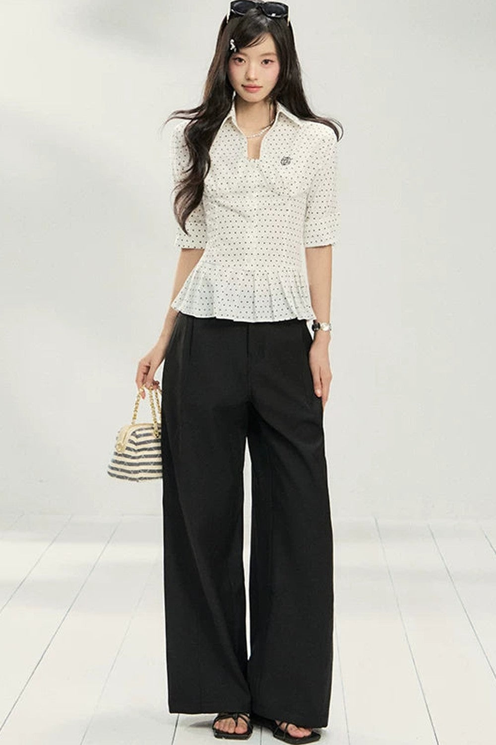 Blusa a pois con volant