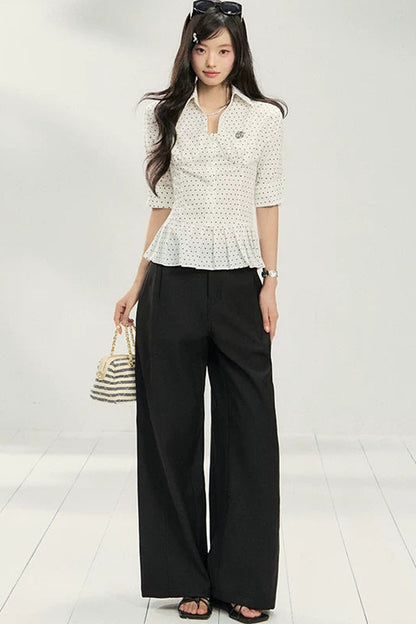 Blusa a pois con volant