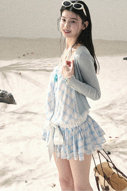 French Sun Protection Knit Cardigan Set