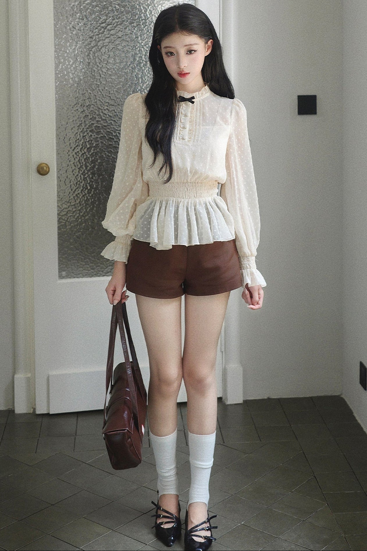 Retro Polka Dot Blouse Set-Up