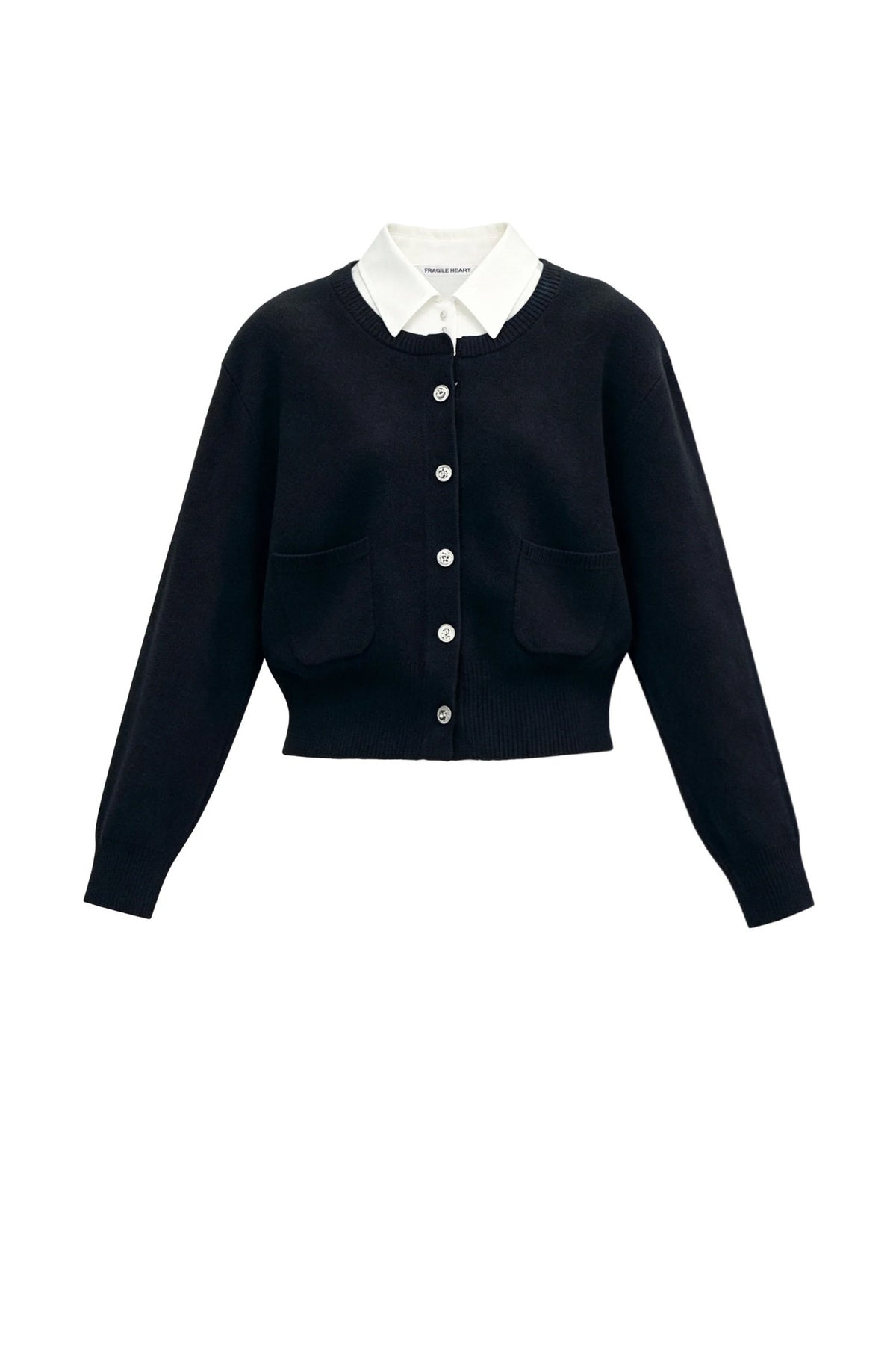 Retro Lapel Patchwork Knit Sweater Set-Up