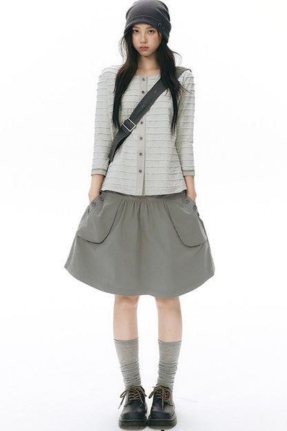 Haut cardigan tricoté à manches longues