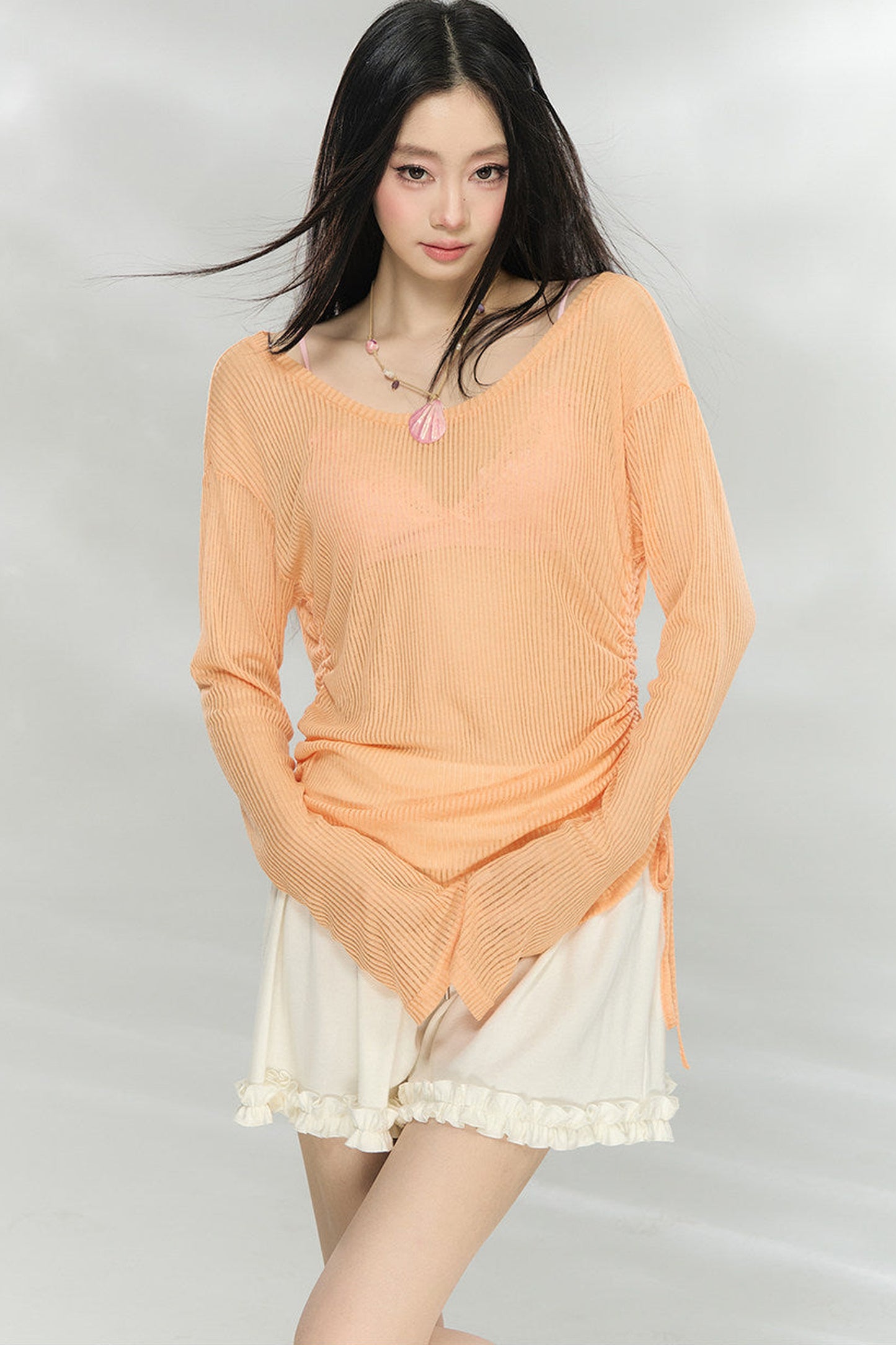 Transparent Colorful Knit Blouse