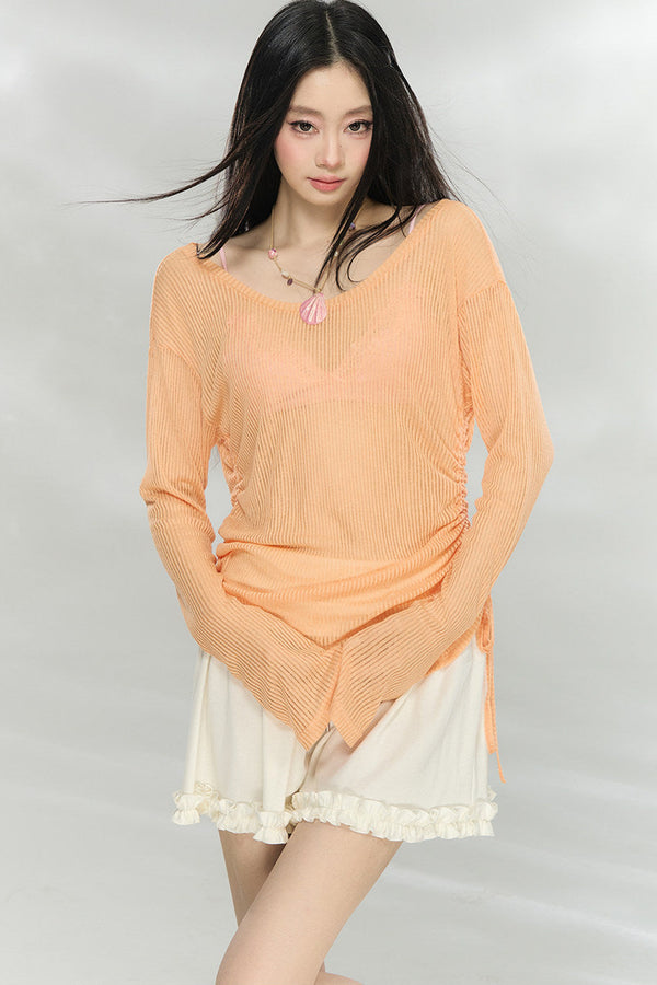 Transparent Colorful Knit Blouse