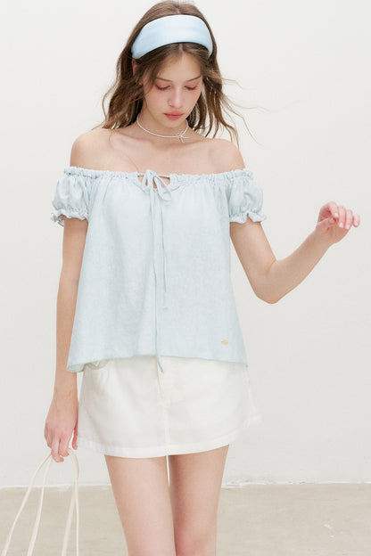 Snowflake Cotton Short-Sleeve Babydoll Top