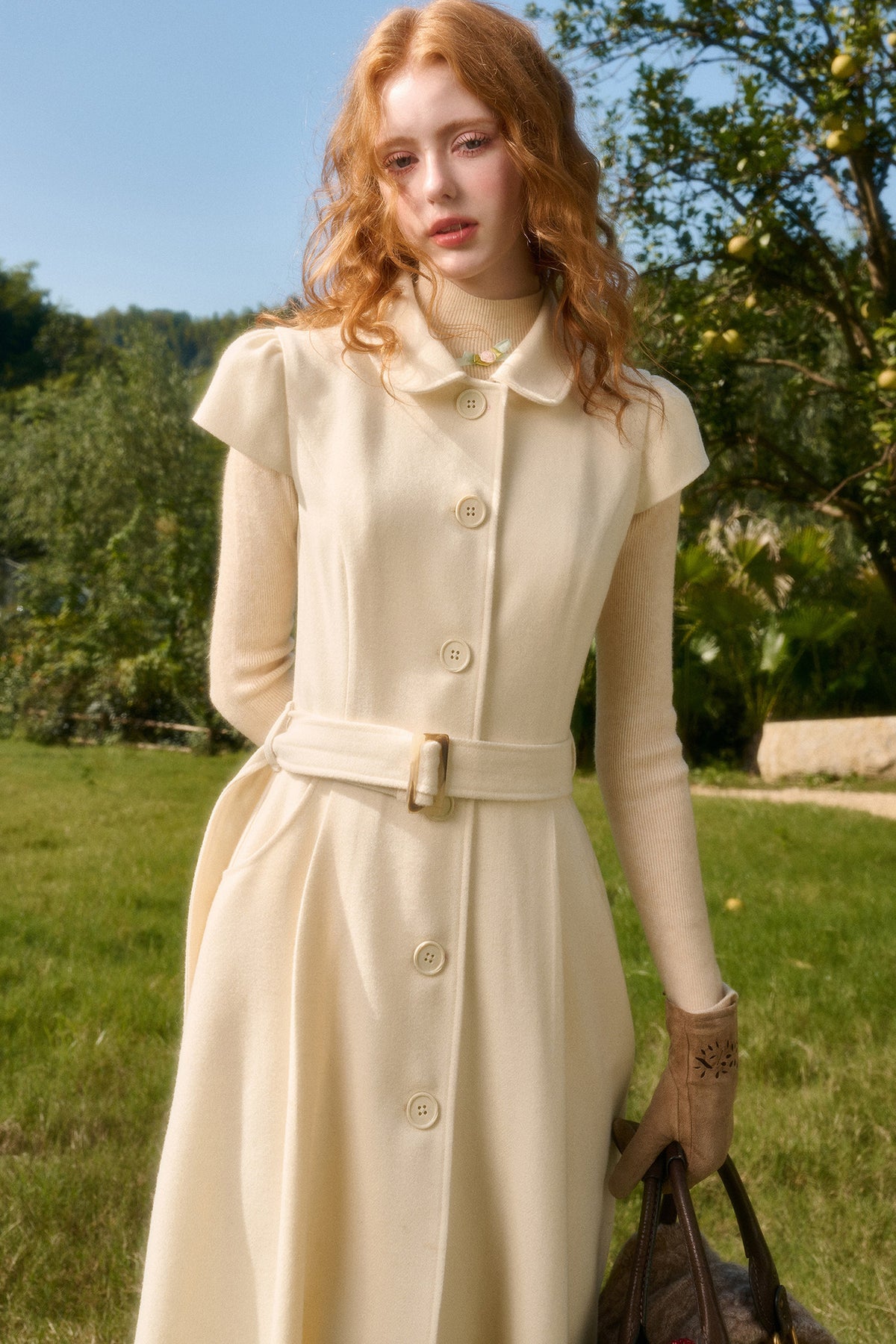 Retro Wool Doll Collar Dress