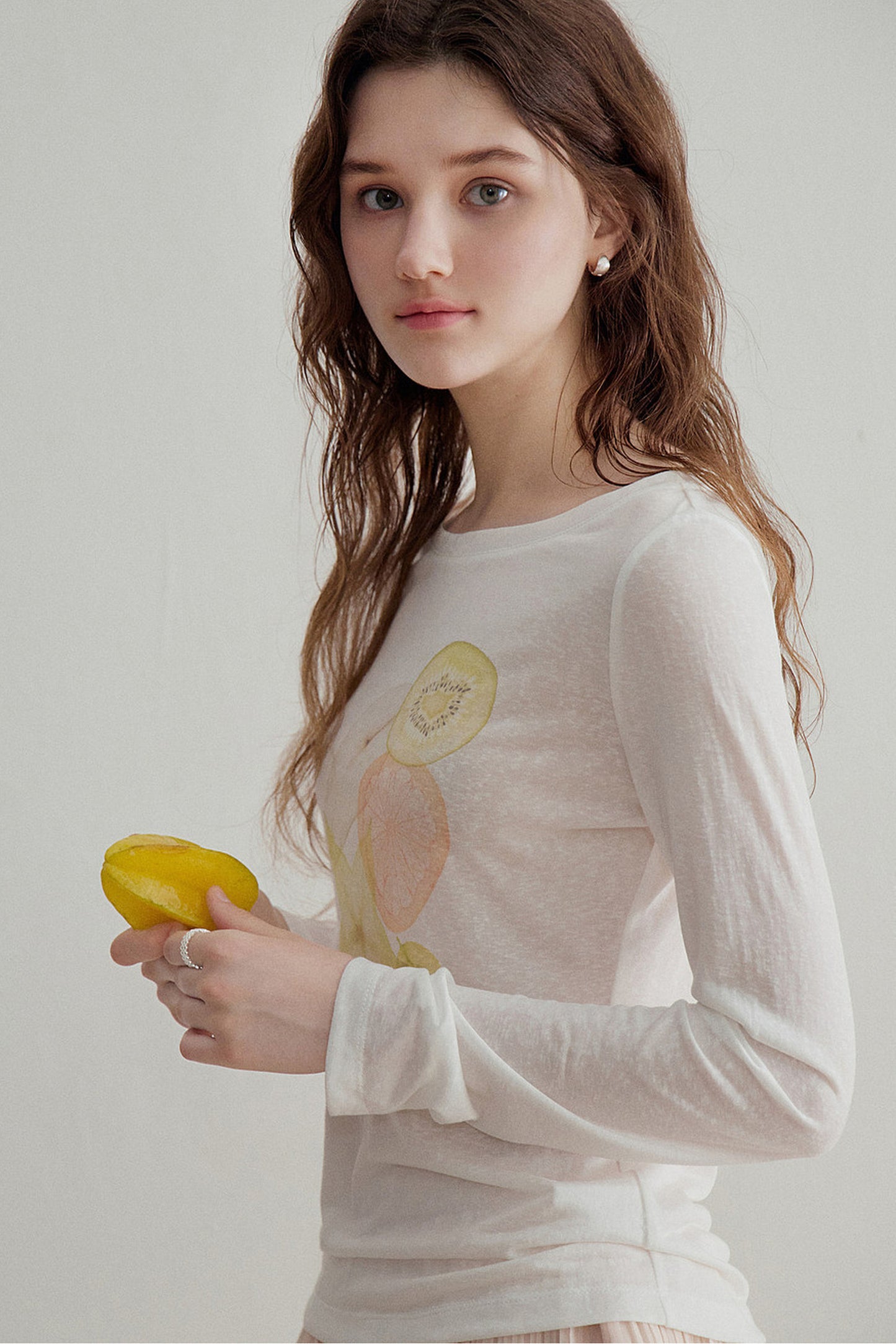 Lyocell Fruit Print Blouse