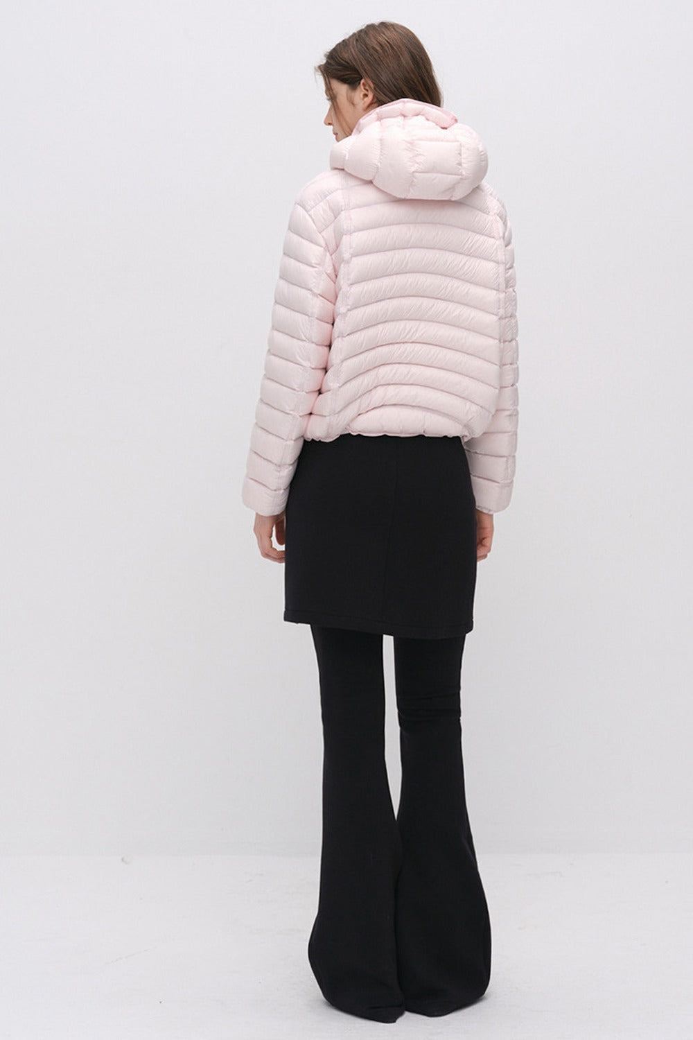 3D Quilted Drawstring Hooded Down Jacket