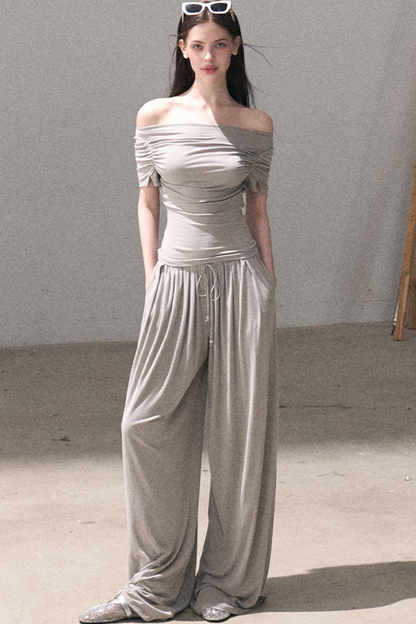 Lyocell Off-Shoulder Two-Piece Set-Up