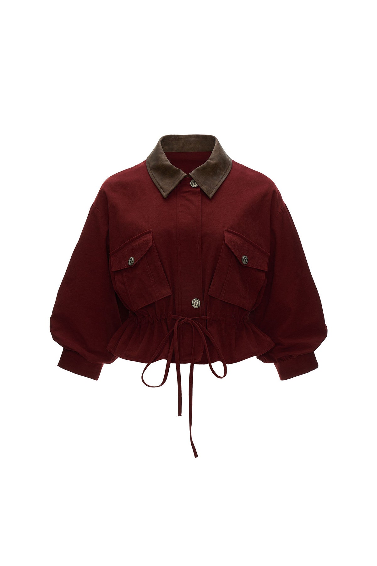 Textured Snowflake Velvet Leather Collar Jacket