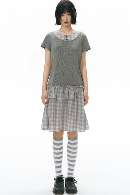 Shirt Collar Layered Dress