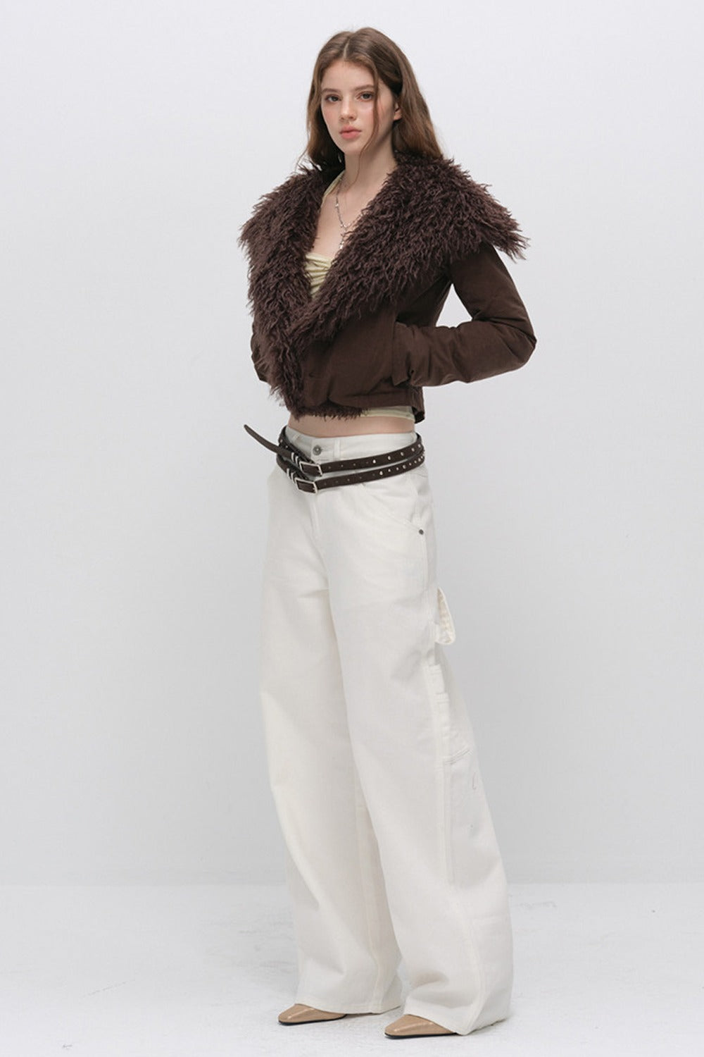 Fur Collar Shawl Down Jacket
