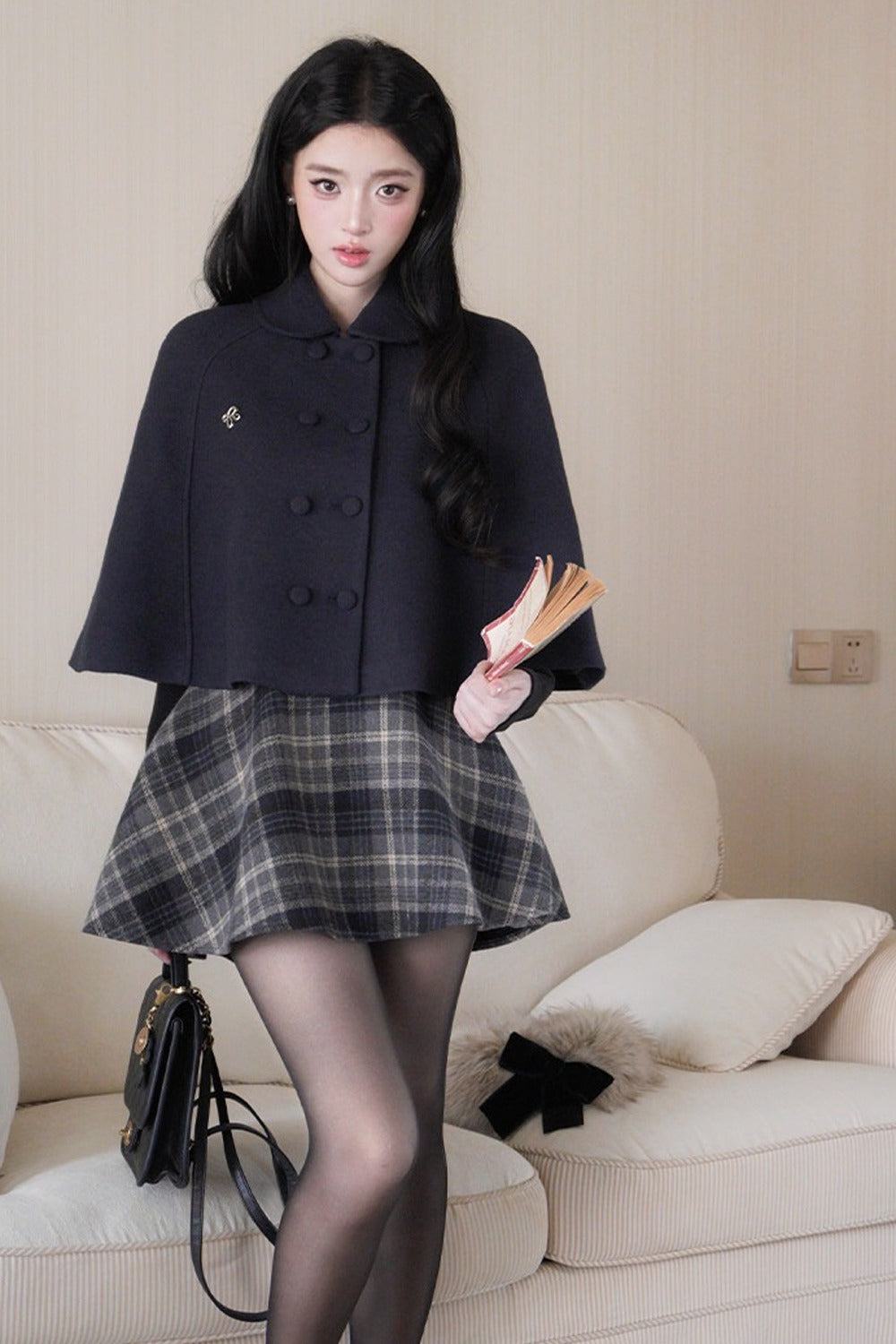 Retro Plaid A-Line Skirt