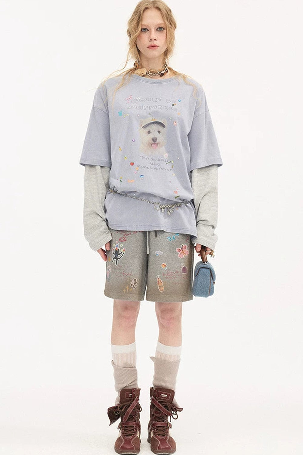 Cartoon Rhinestone Cotton T-Shirt