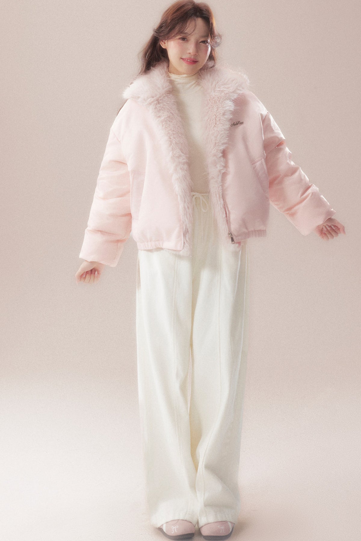 Patchwork Plush Down Jacket