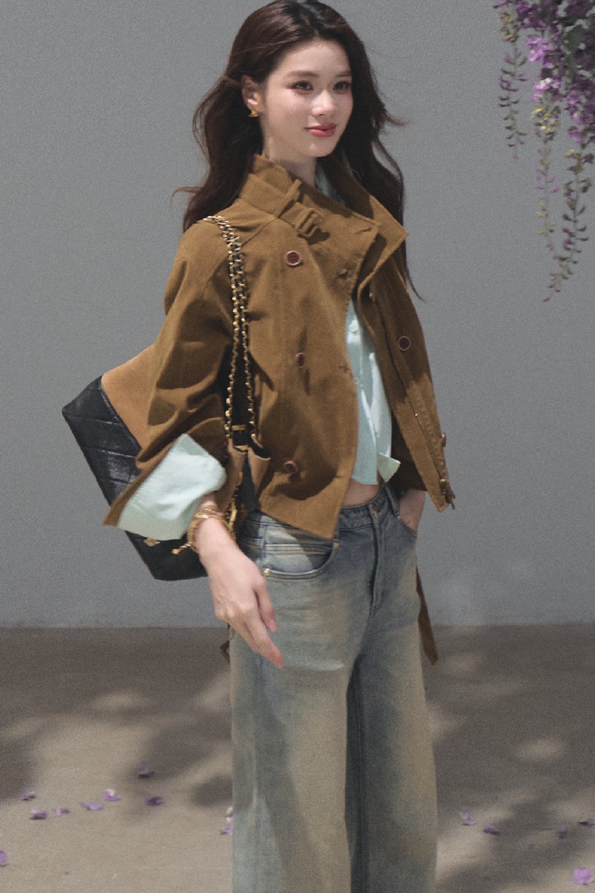 Short Suede Motorcycle Workwear Jacket