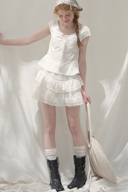 Camellia Moonlight Lace Blouse