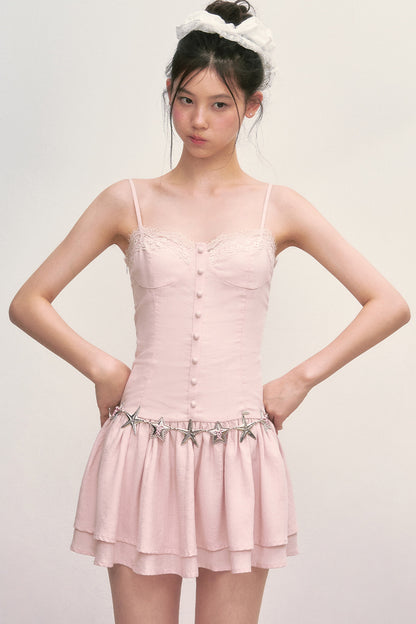 Ballet-Style Pink Suspender Dress