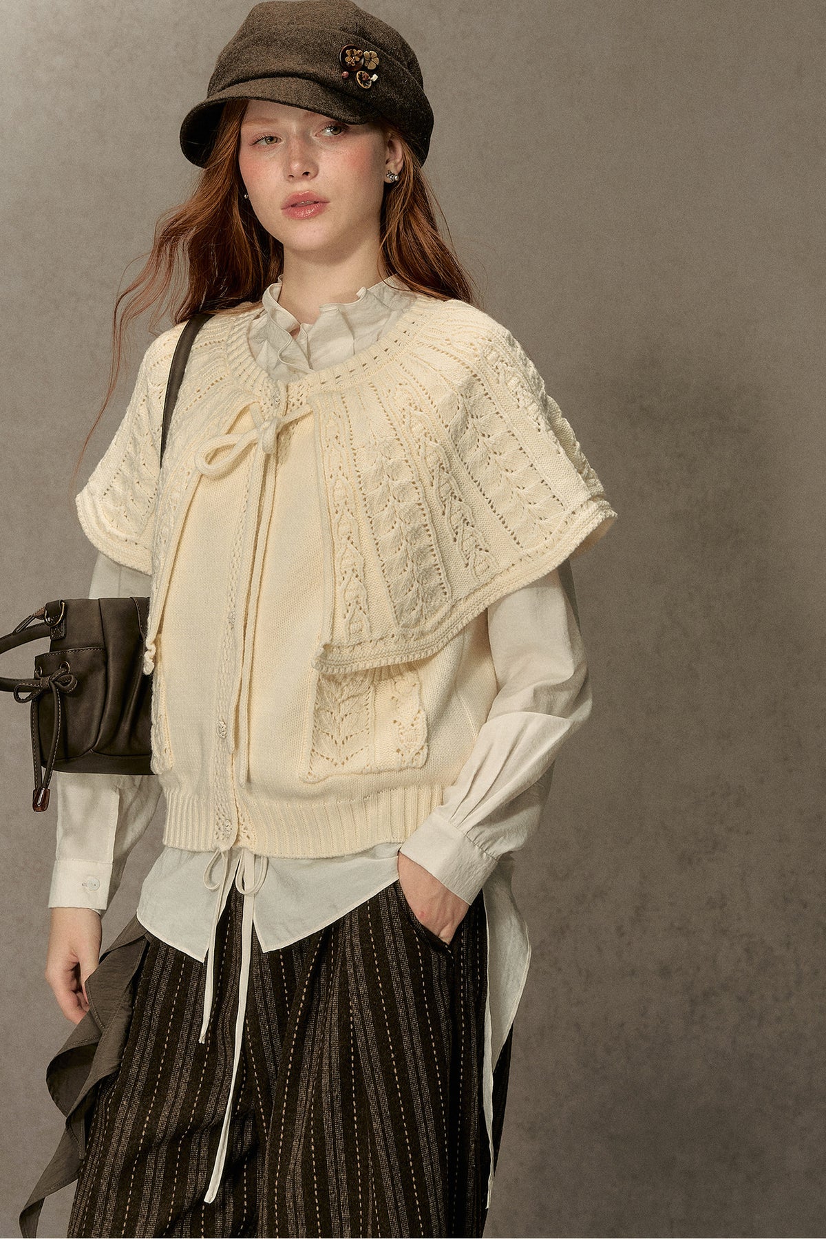 Cable Knit Cape Sweater
