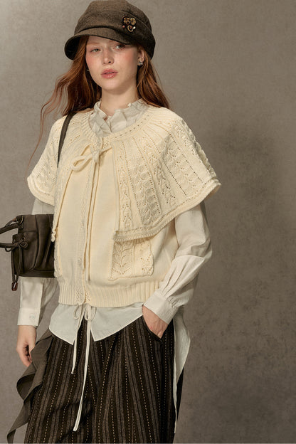 Cable Knit Cape Sweater
