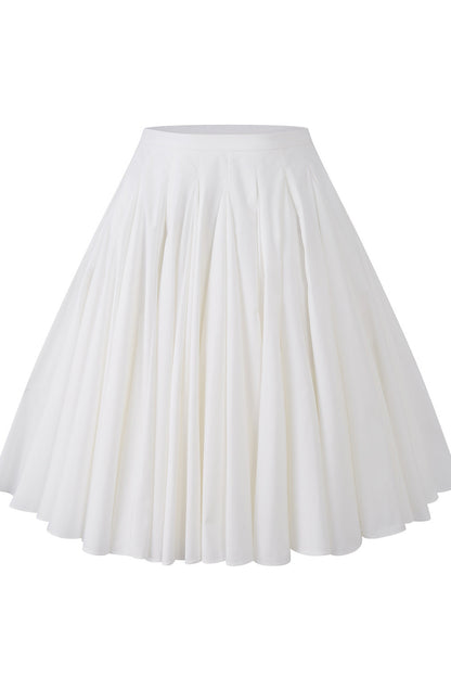 Jupe trapèze plissée taille haute