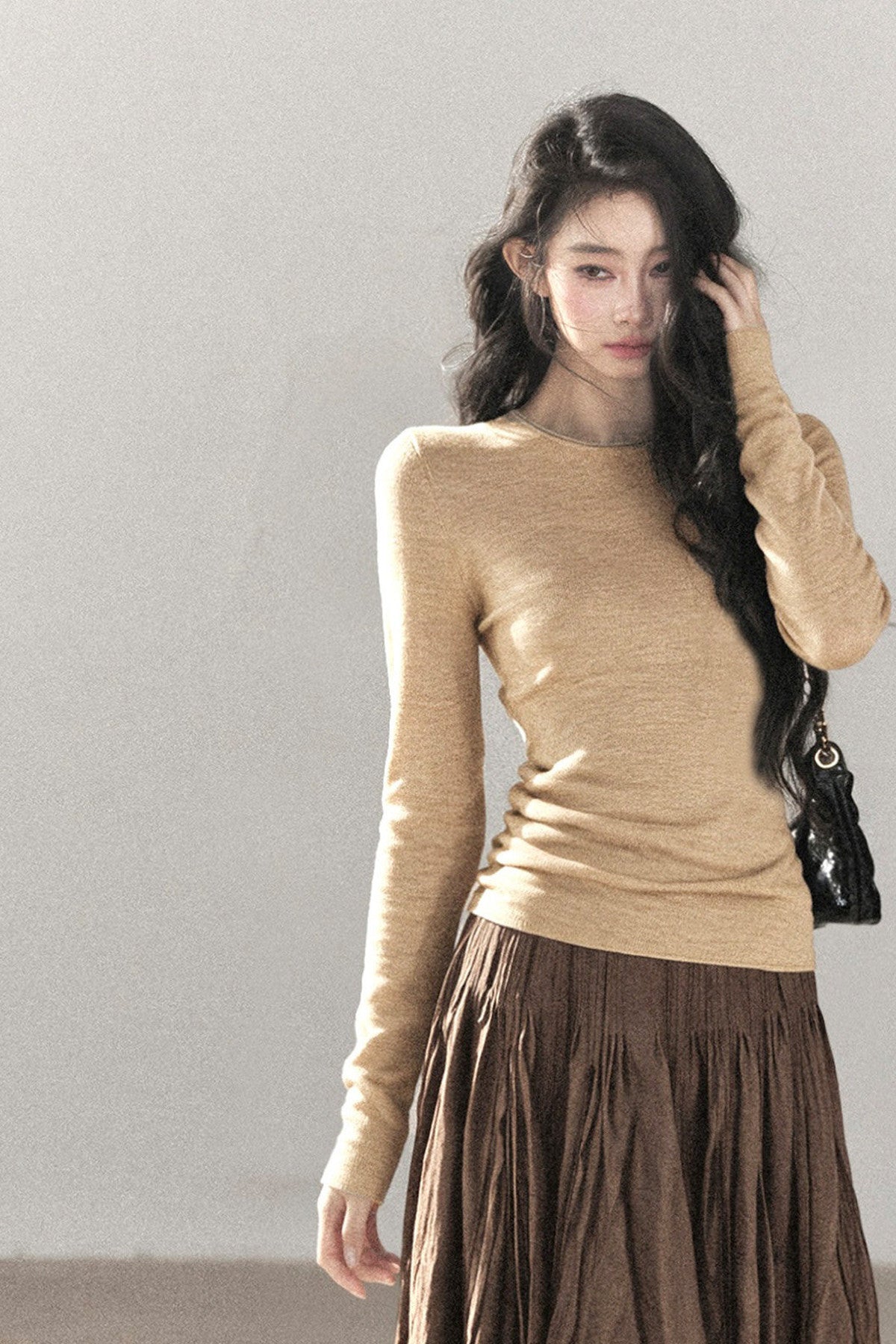 Conjunto de chaqueta y top de capa base de punto