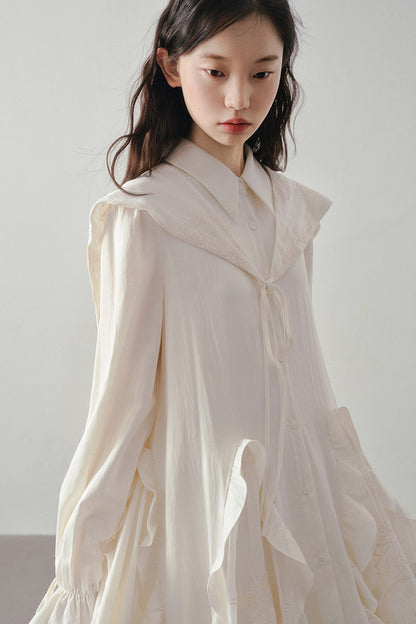 Embroidery Shawl Dress
