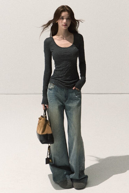 Silver Sprinkle Textured Knit Top