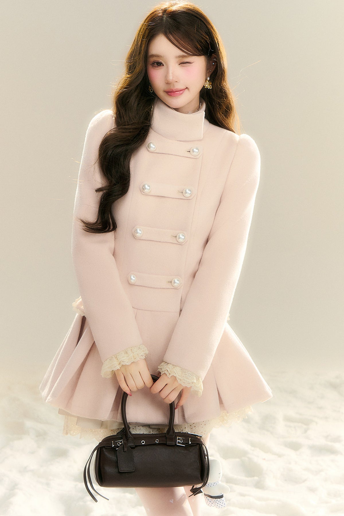 Chaebol Daughter Style Woolen Cape Coat