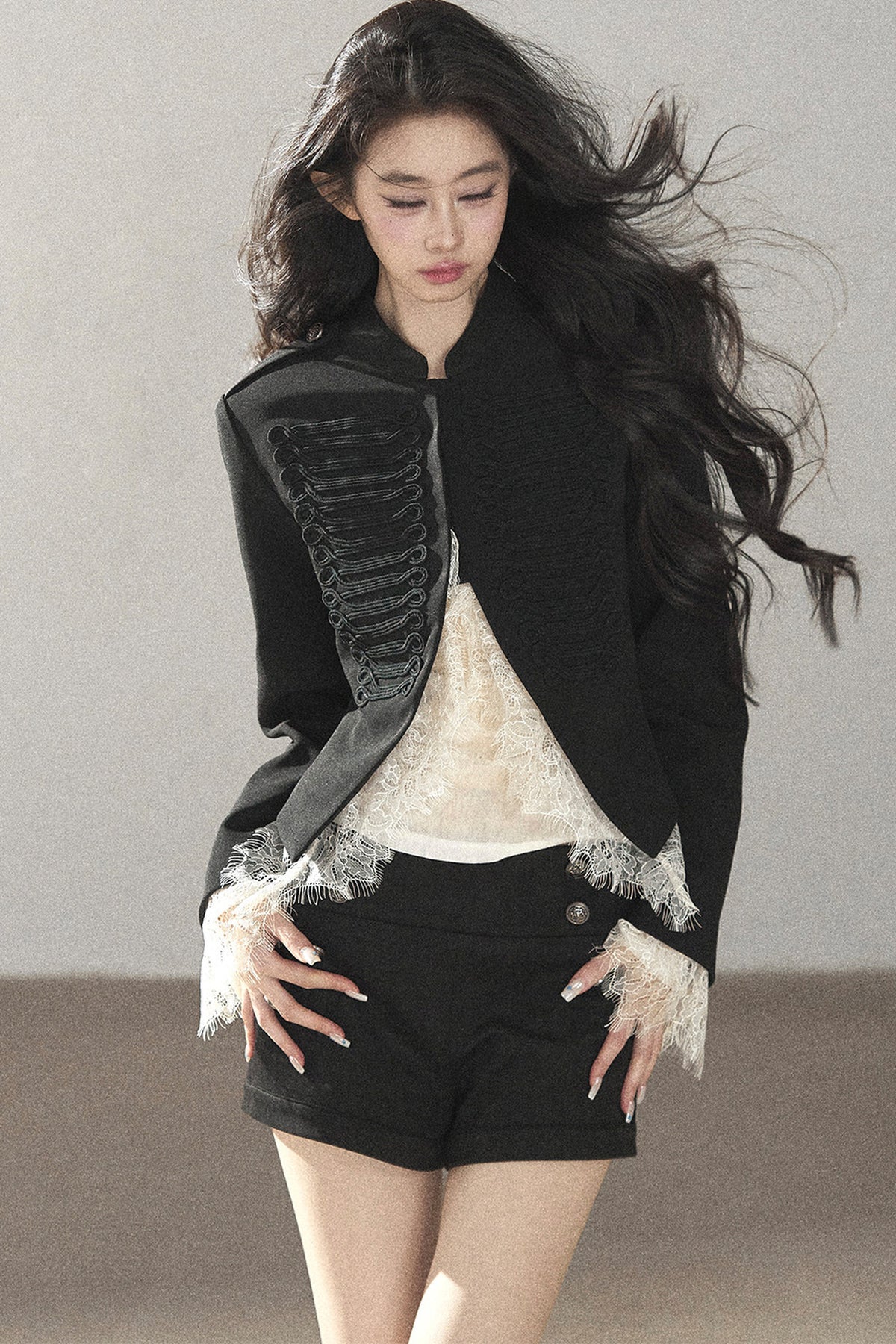 Ginkgo Leaf Veins Jacket Shorts Set-Up